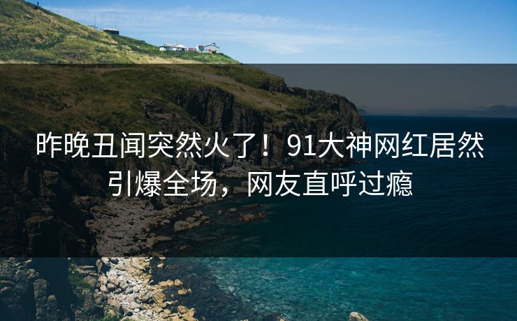 昨晚丑闻突然火了！91大神网红居然引爆全场，网友直呼过瘾