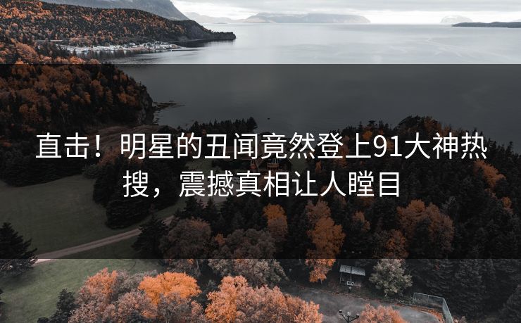 直击！明星的丑闻竟然登上91大神热搜，震撼真相让人瞠目