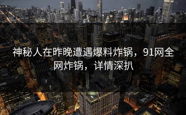 神秘人在昨晚遭遇爆料炸锅，91网全网炸锅，详情深扒