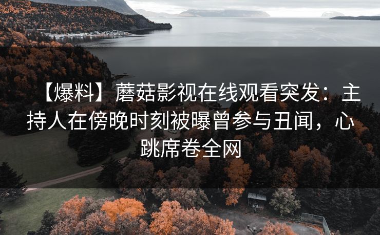 【爆料】蘑菇影视在线观看突发：主持人在傍晚时刻被曝曾参与丑闻，心跳席卷全网
