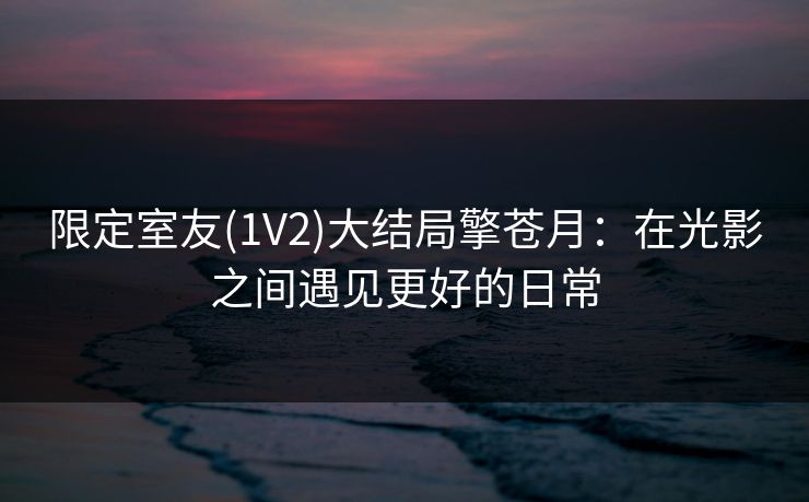 限定室友(1V2)大结局擎苍月：在光影之间遇见更好的日常