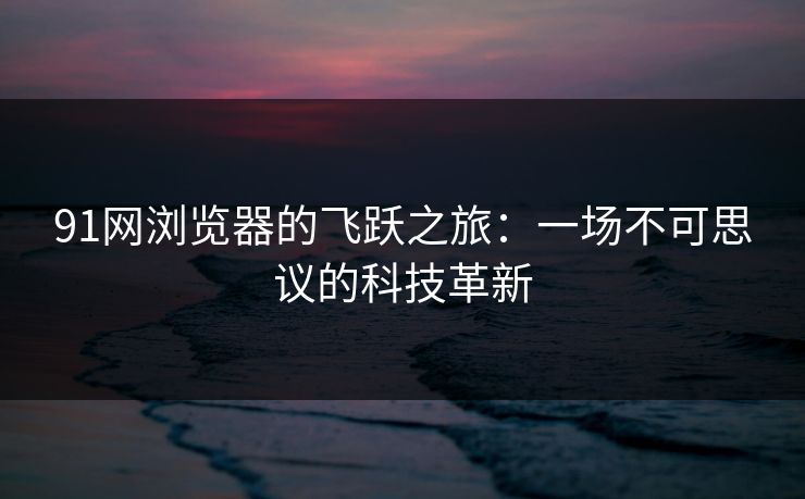 91网浏览器的飞跃之旅：一场不可思议的科技革新